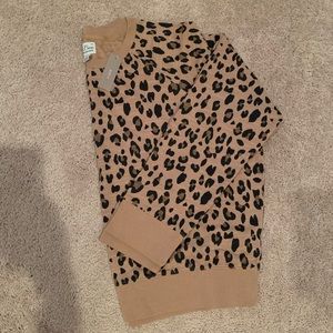 NWT J.Crew leopard vintage fleece sweatshirt